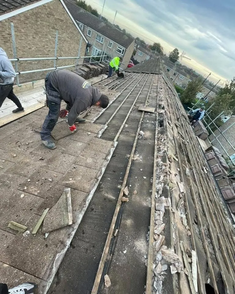 Roof strip and re-felt in progress in Saltash